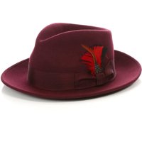 Chapeau Fedora pour hommes AlbertoNardoniStore - Style décontracté bordeaux — Accessoires de mode