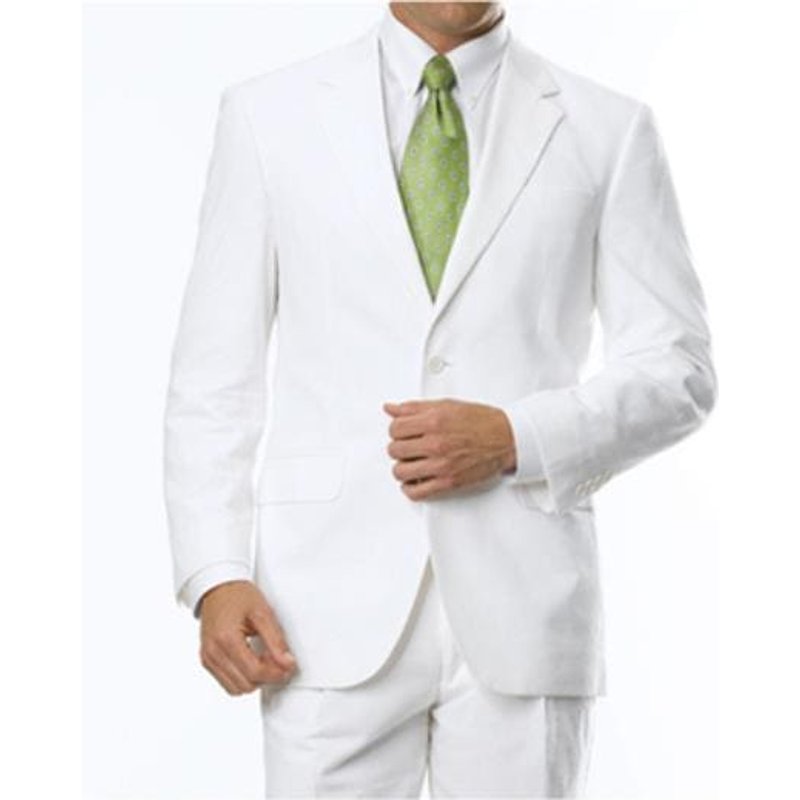 Costume Seersucker Blanc pour Hommes - Coupe Moderne, 2 Pièces — Costumes et vestons pour hommes
