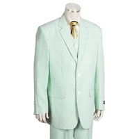 Men's Mint Green Seersucker Suit with Notch Lapel