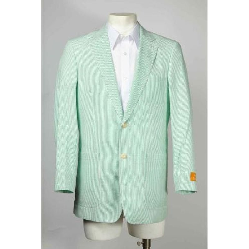 Alberto Nardoni Men's Green Seersucker Suit — Mens Suits & Blazers