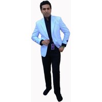 Light Blue Seersucker Suit for Men