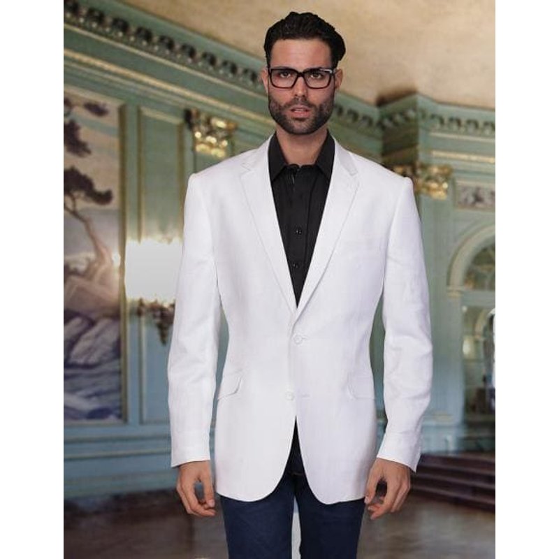 Costume en lin blanc pour hommes — Costumes et vestons pour hommes