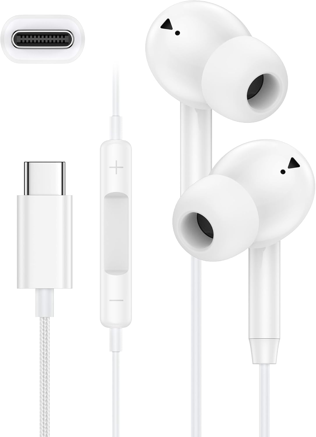 Écouteurs USB-C filaires iPhone 17e 17 avec réduction de bruit et micro — Casque antibruit