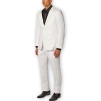 Alberto Nardoni Men's White Linen Suit with Matching Vest — Mens Suits & Blazers