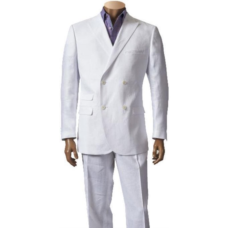 Costume en lin blanc pour hommes — Costumes et vestons pour hommes