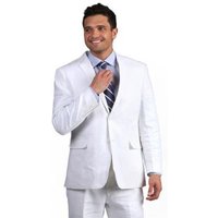 Alberto Nardoni Men's White Linen Suit with Matching Vest — Mens Suits & Blazers