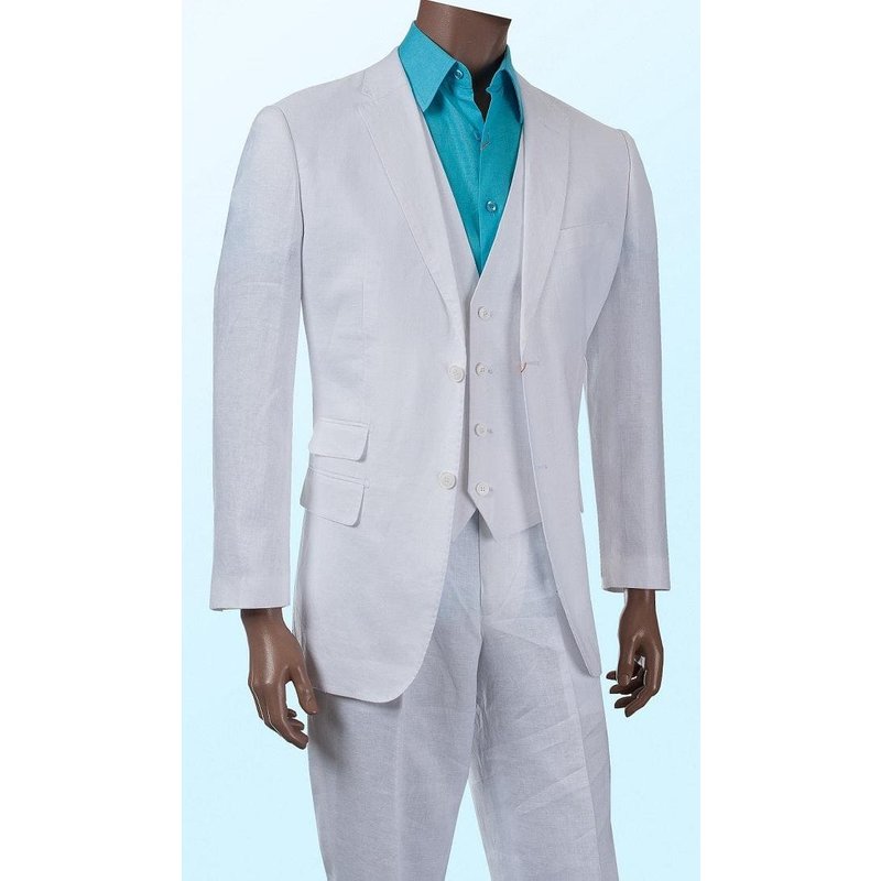 Costume en lin blanc pour hommes — Costumes et vestons pour hommes