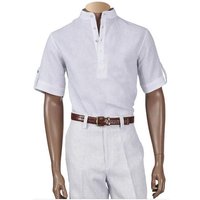 Alberto Nardoni Men's White Linen Suit with Matching Vest — Mens Suits & Blazers