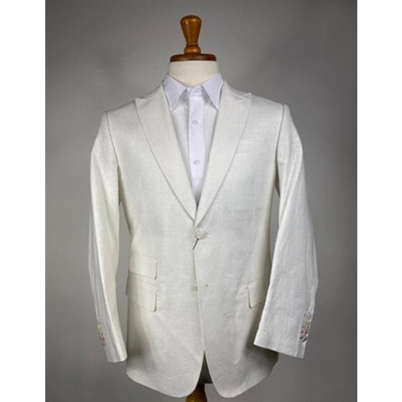 Costume en lin blanc pour hommes — Costumes et vestons pour hommes