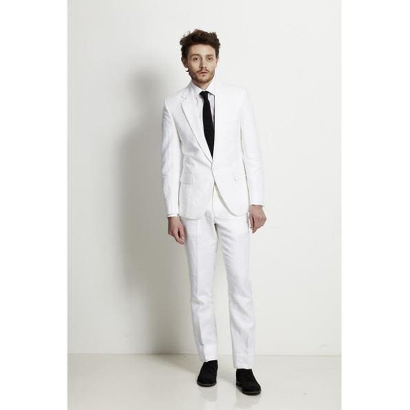 Costume en lin blanc pour hommes — Costumes et vestons pour hommes