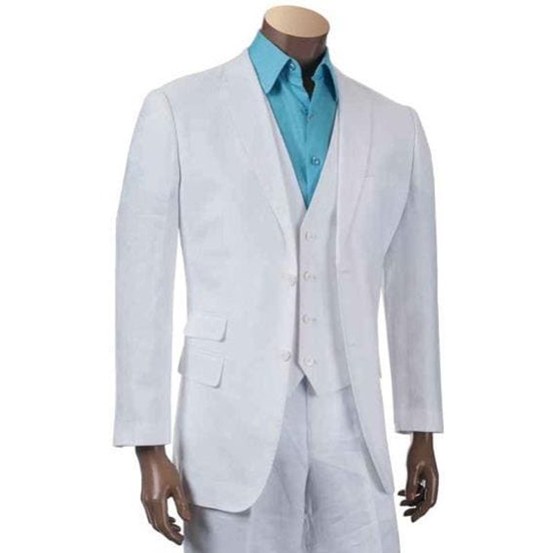 Costume en lin blanc pour hommes — Costumes et vestons pour hommes