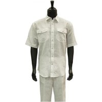 Alberto Nardoni Men's White Linen Suit with Matching Vest — Mens Suits & Blazers