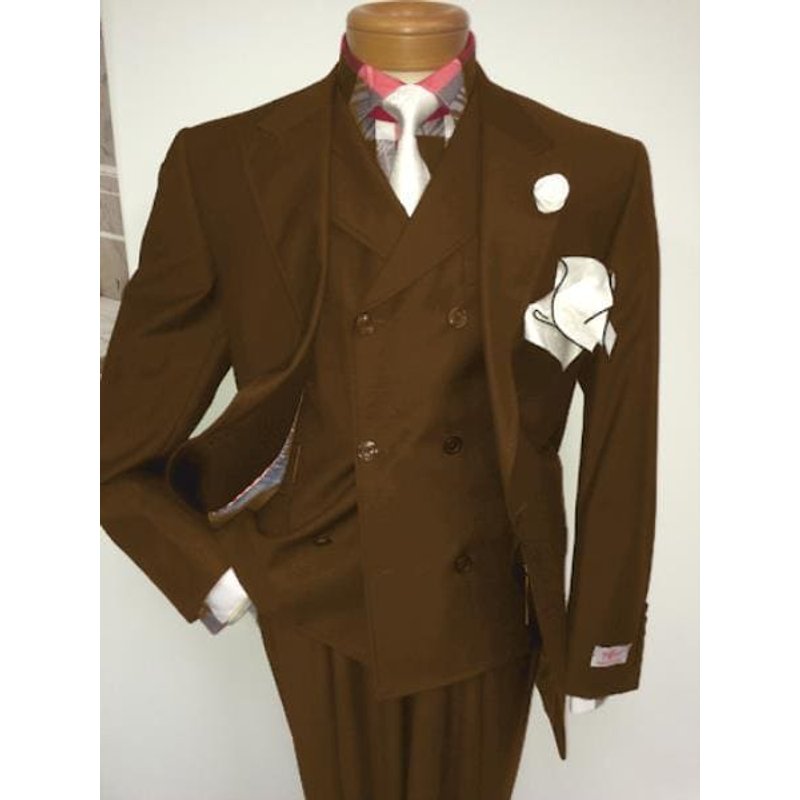 Costume 3 pièces beige à double boutonnage AlbertoNardoniStore — Accessoires de mode