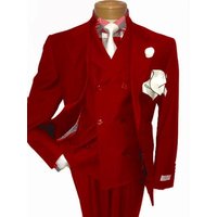 AlbertoNardoniStore Red Double Breasted Suit with 6 Button Closure — Fashion Accessories