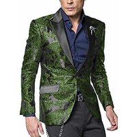 Blazer Tuxedo Hunter Vert Foncé Alberto Nardoni avec Motif Paisley