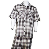 Costume de marche pour hommes noir et blanc à manches courtes — Costumes et vestons pour hommes