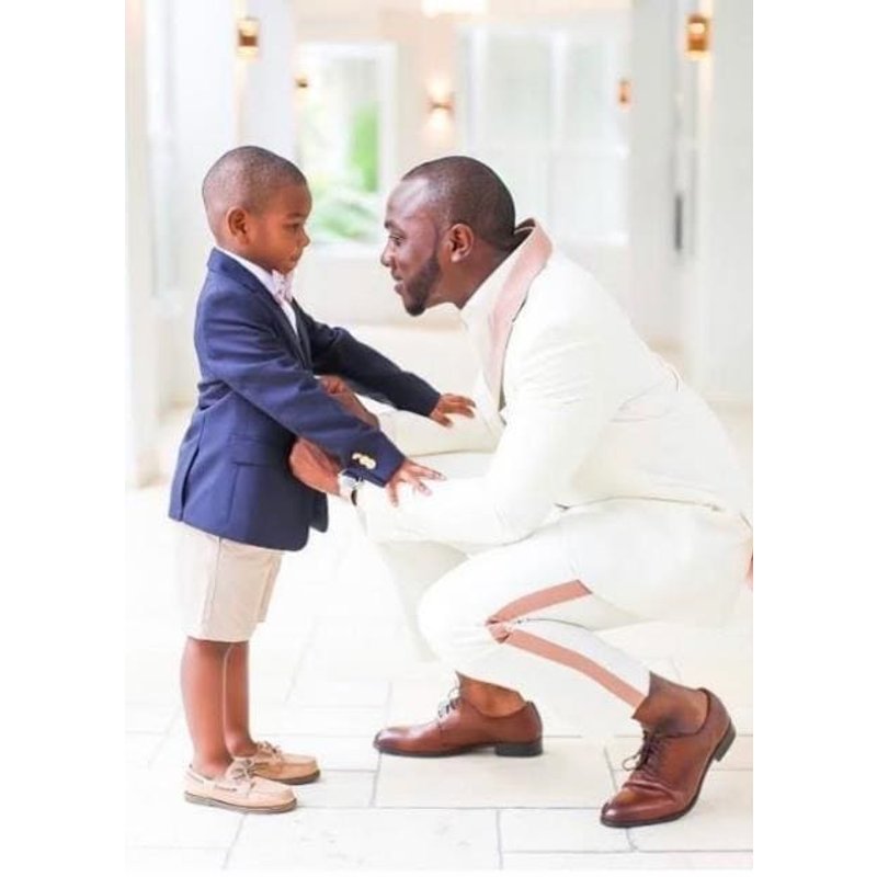 White and Rose Gold Tuxedo for Men — Mens Suits & Blazers