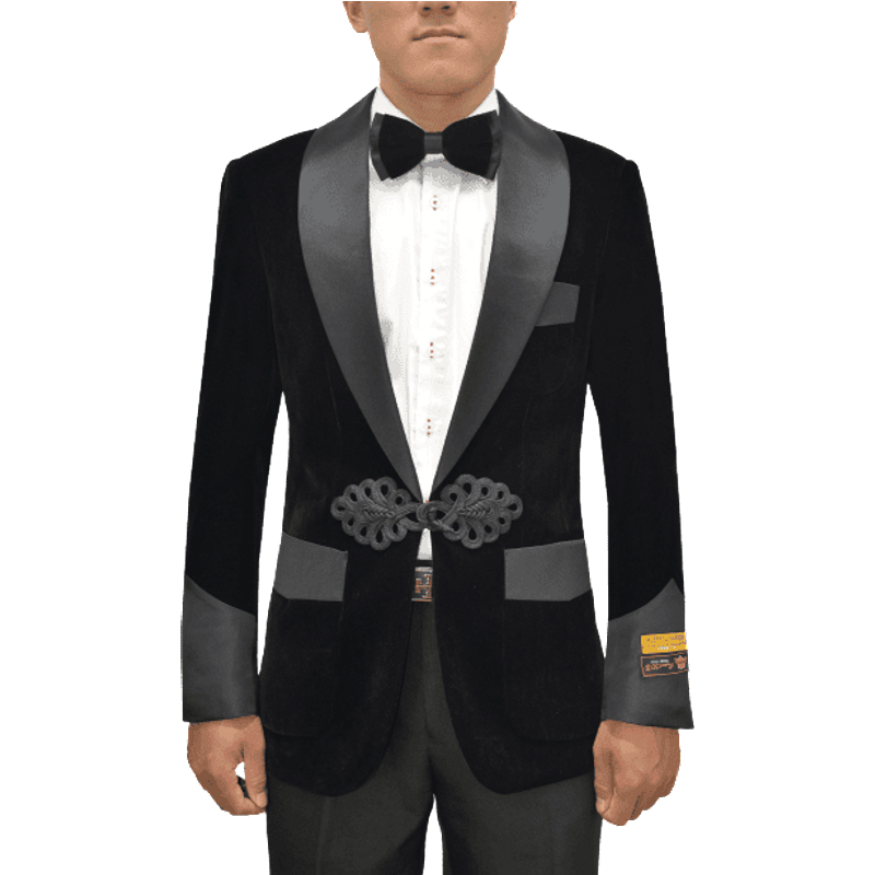AlbertoNardoniStore Smoking Velvet Suit with Shawl Lapel — Fashion Accessories