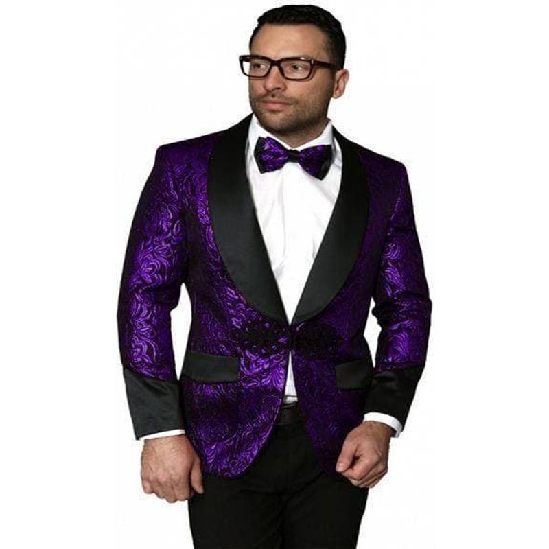 AlbertoNardoniStore Smoking Velvet Suit in Purple — Fashion Accessories