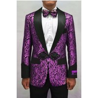 Smoking Purple with Black Lapel and Slim Fit — Fashion Accessories