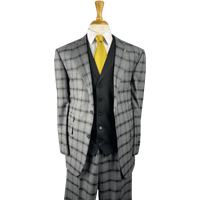 AlbertoNardoniStore Costume à Double Boutonnage à Carreaux - Gris-Noir