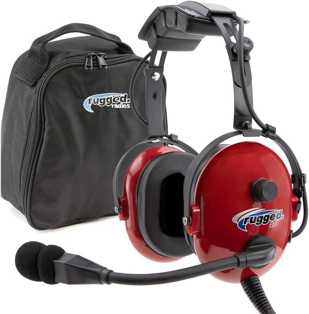 Casque de pilote d'aviation Rugged Air RA250 taille enfant avec annulation de bruit — Casque antibruit