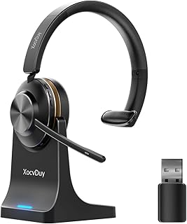 Bluetooth Headset with AI Noise Cancelling Microphone for Work — Noise Cancelling Headphones