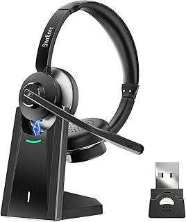 Bluetooth Headset with AI Noise Cancelling Microphone for Work