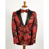 Costume pour hommes en brique à 2 pièces d'AlbertoNardoniStore avec veste paisley — Accessoires de mode