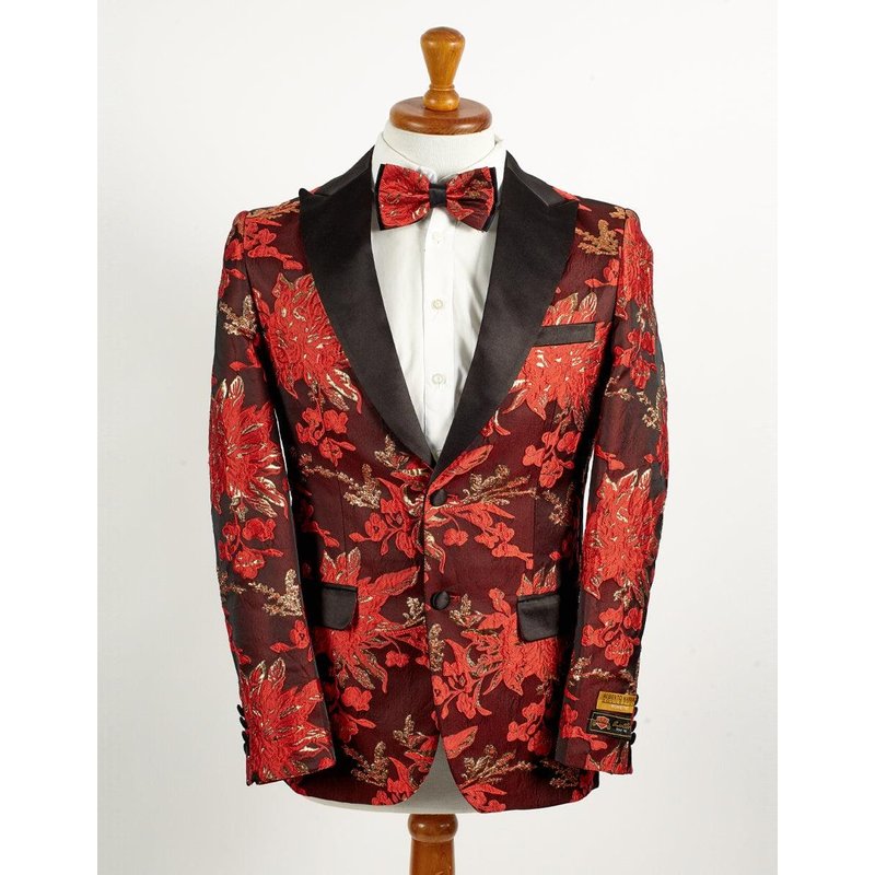 Costume pour hommes en brique à 2 pièces d'AlbertoNardoniStore avec veste paisley — Accessoires de mode