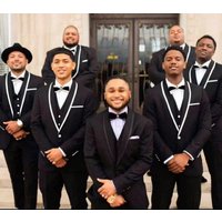 Black and White Trim Tuxedo or Black Trim Vested Suit