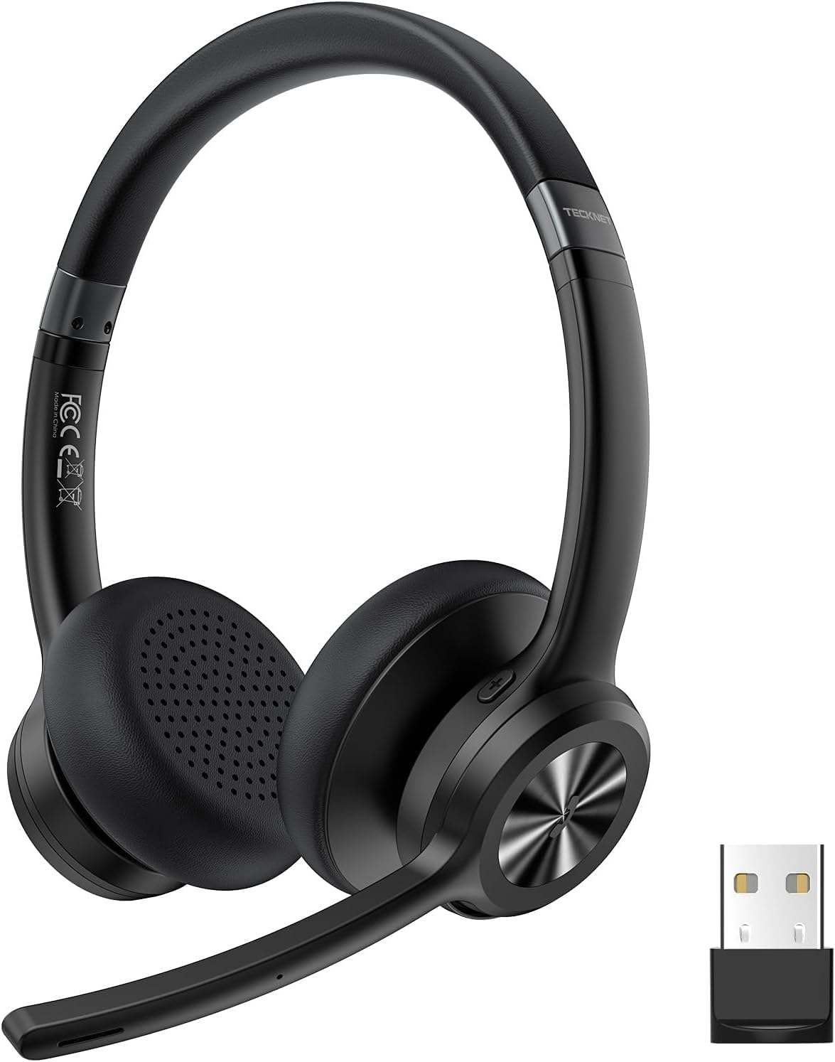 Casque sans fil TECKNET avec microphone à réduction de bruit et dongle USB — Casque antibruit