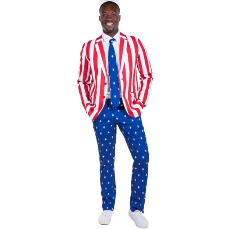 Tuxedo Drapeau Américain - Costume Pour Hommes Ajustement Moderne 2 Pièces — Costumes et vestons pour hommes