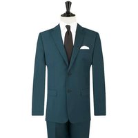 Teal Blue Men's Suit with Satin Peak Lapel