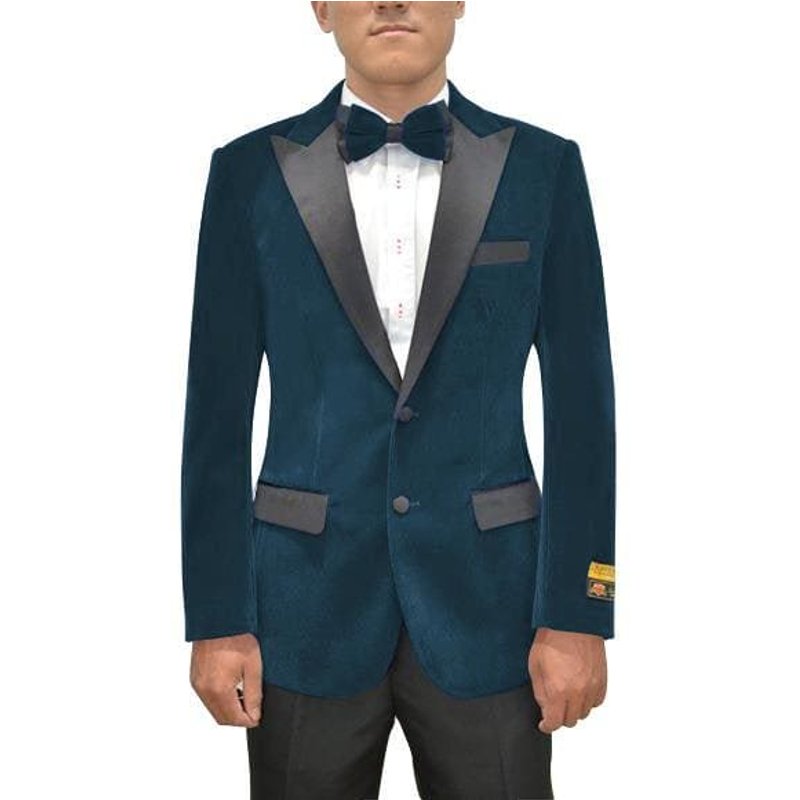 Tuxedo en velours Tux101 teal pour hommes — Accessoires de mode