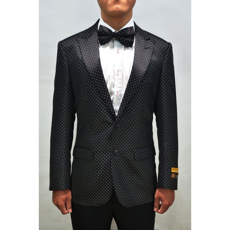 Mens Plus Size Blazer with Notch Lapel and Bow-Tie — Mens Suits & Blazers