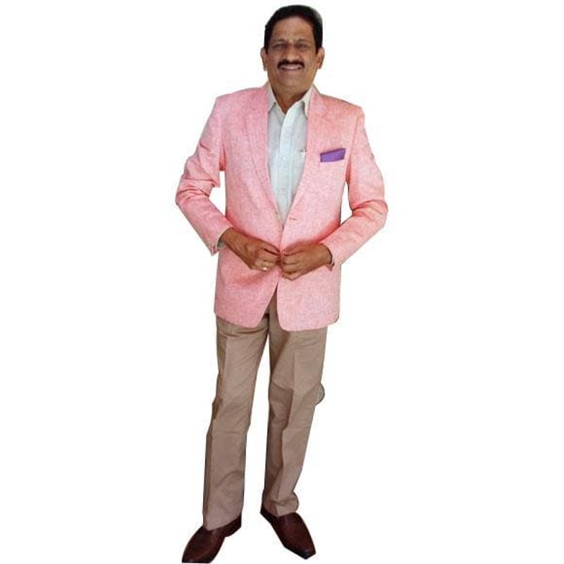 AlbertoNardoniStore Men's Pink Linen Jacket — Casual & Bomber Jackets