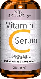 DOUBLE SIZED (2 oz) PURE VITAMIN C SERUM FOR FACE 20% Pure Vegan Hyaluronic Acid Anti Wrinkle, Anti Aging & Repairs Dark Circles, Age Spots & Sun Damage Vitamin C Super Strength Organic Ingredients
