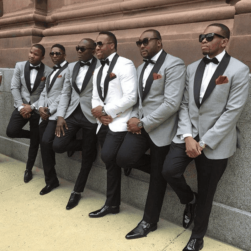 Grey Two-Piece Suit with Black Pants for Men — Mens Suits & Blazers