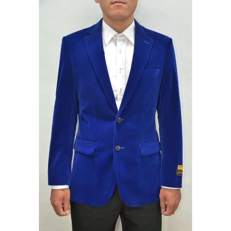 Blazer en Velours pour Hommes Alberto Nardoni en Bleu — Costumes et vestons pour hommes