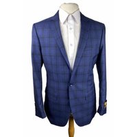 Alberto Nardoni Men's Plaid Sport Coat - Blue Checkered Blazer — Mens Suits & Blazers