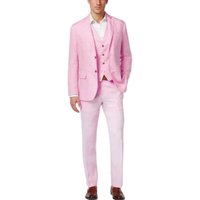 Mens Pink Linen Suit with Matching Vest