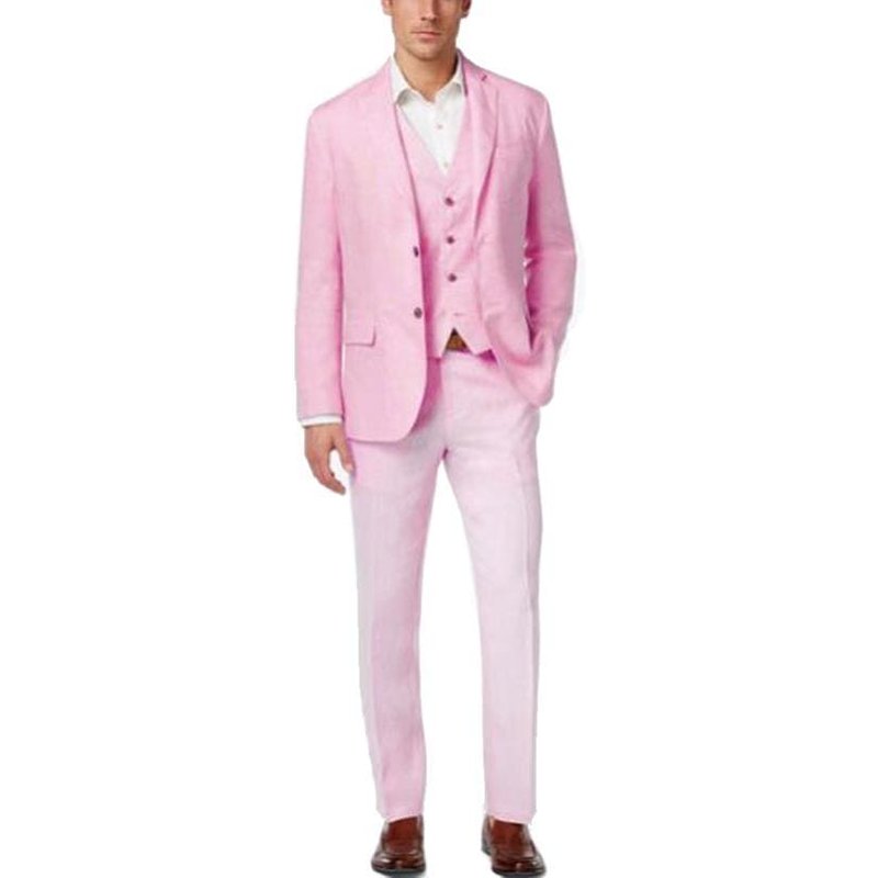 Costume en Lin Rose pour Hommes avec Gilet Assorti — Costumes et vestons pour hommes