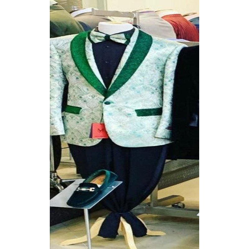 Mint Green Tuxedo with Satin Shawl Collar — Mens Suits & Blazers