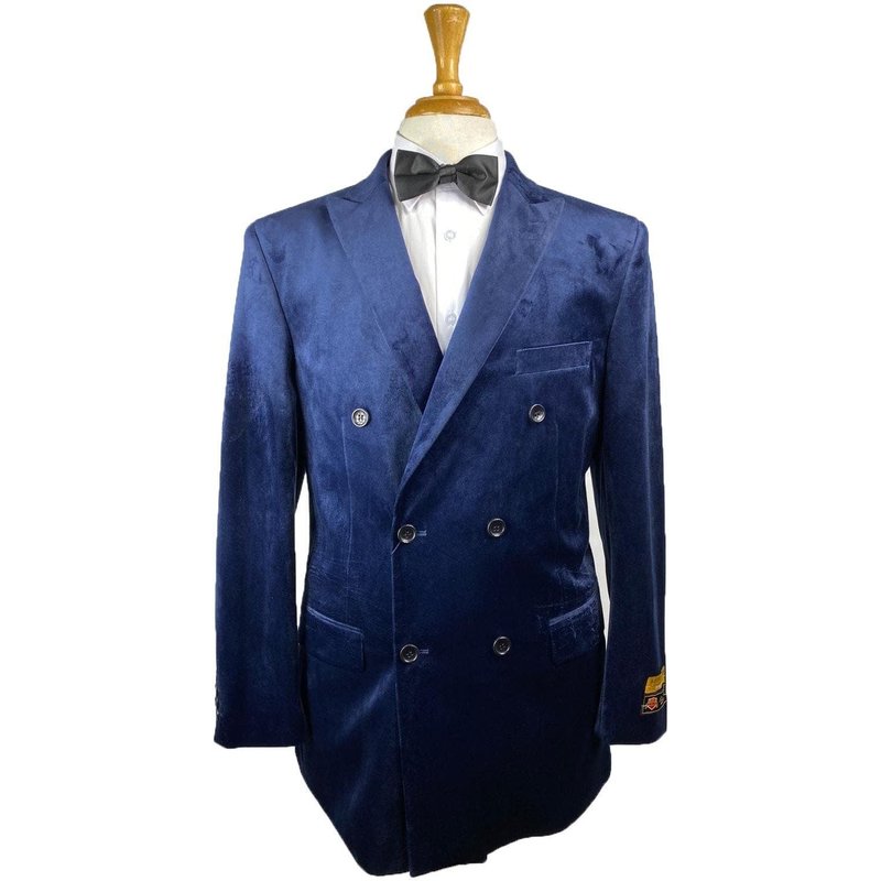 Blazer Tuxedo Velours Bleu Marine — Costumes et vestons pour hommes