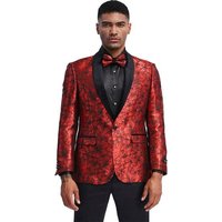 Red Tuxedo Jacket - Modern Fit with Matching Vest — Mens Suits & Blazers