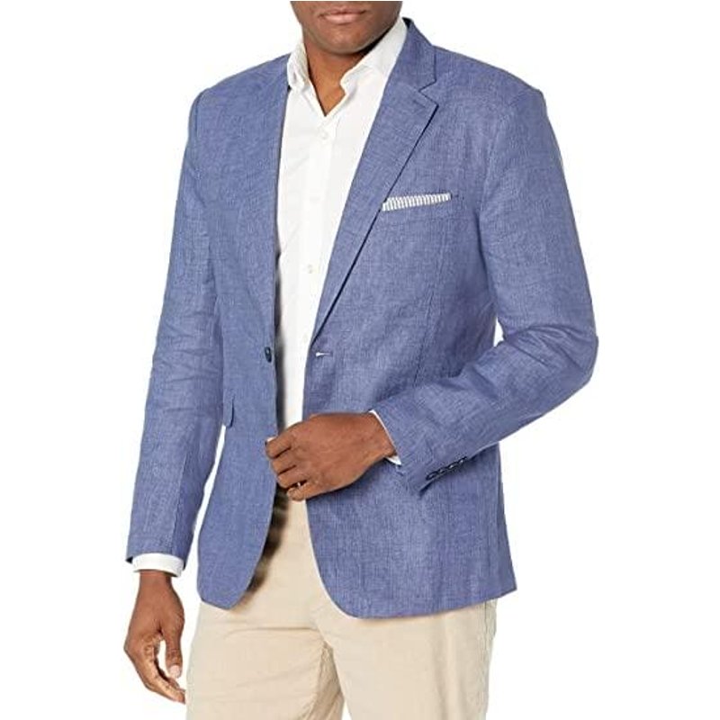 Alberto Nardoni Men's Linen Blazer - Navy Peony Sport Coat — Mens Suits & Blazers