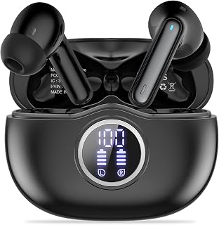 Écouteurs sans fil Bluetooth 5.3 HiFi stéréo 50H de lecture ENC réduction de bruit