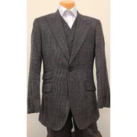 Alberto Nardoni Double Breasted Wool Suit in Dark Gray