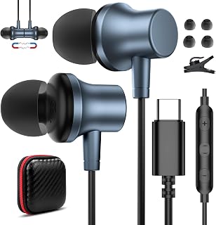 USB C Wired Ear Buds for iPhone 17 Pro Max, Galaxy Smartphones — Noise Cancelling Headphones